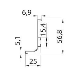 Profil ručke za vrata OLYMP - L / Aluminij