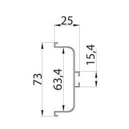 Profil za vrata s ručkom OLYMP - C / Crna mat