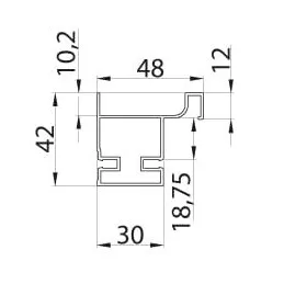 Vertikalni profil ručke iza vrata OLYMP bočni / Crna mat