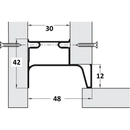 Vertikalni profil ručke za vrata OLYMP bočni / Aluminij