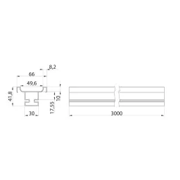 Vertikalni profil ručke za vrata OLYMP srednji / Mat zlatna