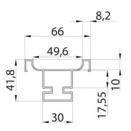 Vertikalni profil ručke za vrata OLYMP središnji / Bijela mat