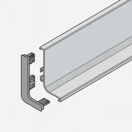 Set aluminijskih završnih kapa za profile OLYMP - L / Aluminij