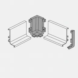Aluminijski unutarnji kut za profile OLYMP - L / Zlatna mat