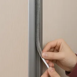 Samoljepljiva bočna četka za klizna vrata / Siva