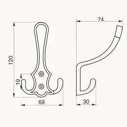 Vješalica MIKEL XL / Mosićna patina