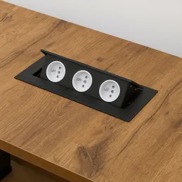 Preklopna električna utičnica GEMINO 3x230V / Crna