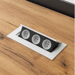 Preklopna električna utičnica GEMINO 3x230V / Bijela