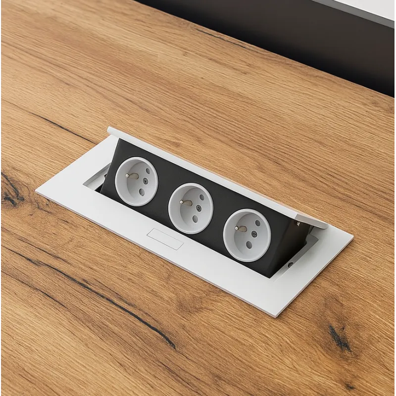 Preklopna električna utičnica GEMINO 3x230V / Bijela