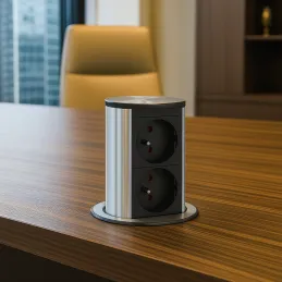 Izvlačna električna utičnica Elevator 2x230V FRENCH / Inox