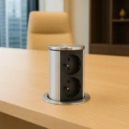 Izvlačna električna utičnica Elevator 2x230V FRENCH / Inox