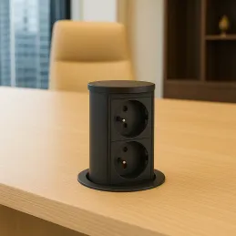 Izvlačna električna utičnica Elevator 2x230V / Crna mat