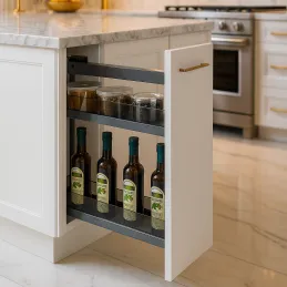 Izvlačna košara s bočnim staklenim stijenkama GENESIS s ublaživačem / Antracit