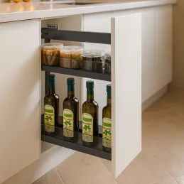 Izvlačna košara s bočnim staklenim stijenkama GENESIS s ublaživačem / Antracit