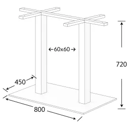 Stolni podnožje URBAN DUO / Bijela mat