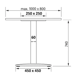 Stolni podnožje MOX / Crna mat
