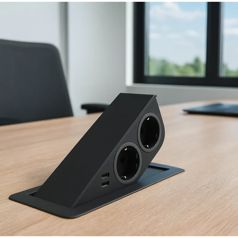 Izvlačiva električna utičnica CIZO 2x230 + 2xUSB - SCHUKO / Crna