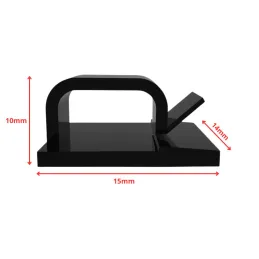 Set od 10 samoljepljivih držača za kabele / Crna mat