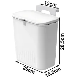 Koš za otpadke ASTRO za vrata 9L / Bijeli