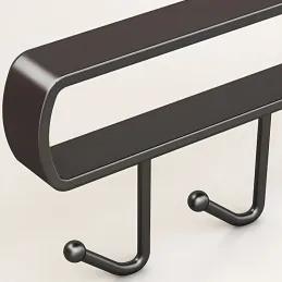 Metalna vješalica ispod police sa 6 kukica DRAFT / Crna mat