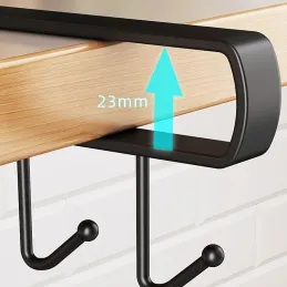 Metalna vješalica ispod police sa 6 kukica DRAFT / Mat bijela