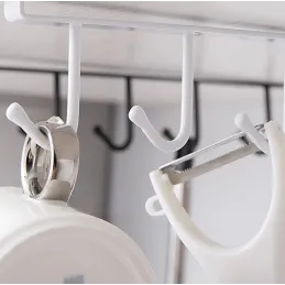 Metalna vješalica ispod police sa 6 kukica DRAFT / Mat bijela
