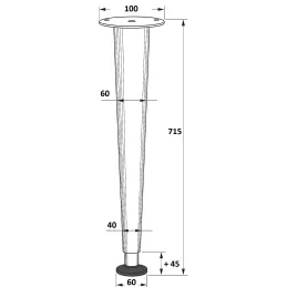 Stolna noga STABILO sjajni krom / konična