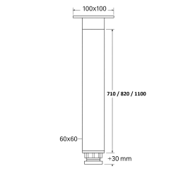 Stolna noga GENEVA / Sjajni krom