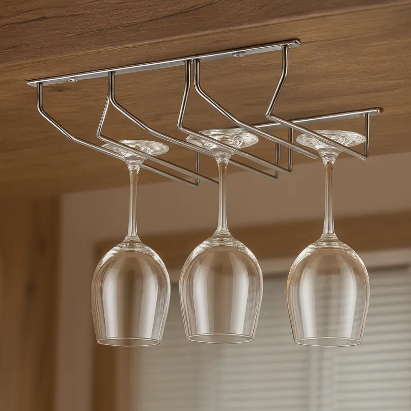 Trodijelni držač za čaše / sjajni krom