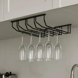 Četveroredni držač za čaše / Crna mat