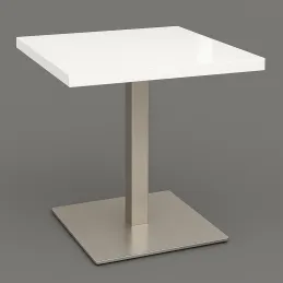 Jedilni stol MOX QUADRO / Nehrđajući čelik - Bijela sjajna