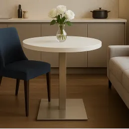 Jedilni stol MOX RONDO / Nehrđajući čelik - Bijela sjajna