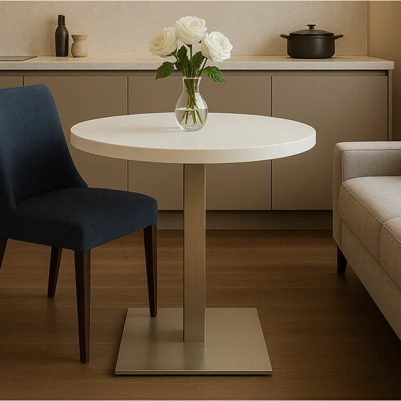 Jedilni stol MOX RONDO / Nehrđajući čelik - Bijela sjajna