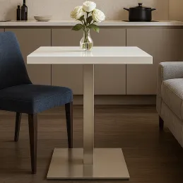 Jedilni stol MOX QUADRO / Nehrđajući čelik - Bijela sjajna