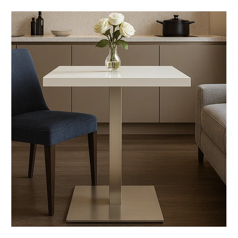 Jedilni stol MOX QUADRO / Nehrđajući čelik - Bijela sjajna