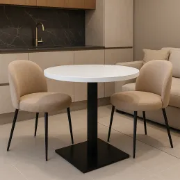 Jedilni stol MOX RONDO / Crna - Bijela sjajna
