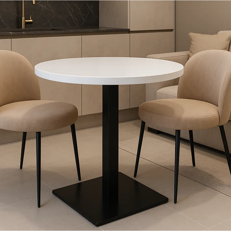 Jedilni stol MOX RONDO / Crna - Bijela sjajna