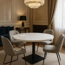 Jedilni stol MOX RONDO / Crna - Bijela sjajna