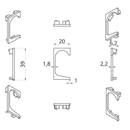 Završetak za profilnu ručku PARLA / Aluminij