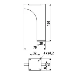 Namještajna nogica CRUDO / Matirano zlato
