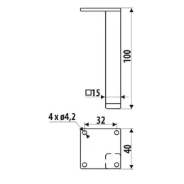 Namještajna nožica LOGAN / Zlatna mat