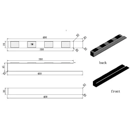 Samoljepljiva vješalica ATLANTA / Crna mat
