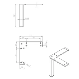 Namještajna nogica GILIAN / Nikel