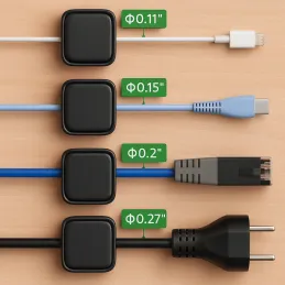 Set od 12 komada magnetskih držača za kabele / Crna mat