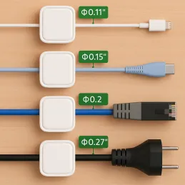 Set od 12 magnetnih držača za kabele / Bijela mat
