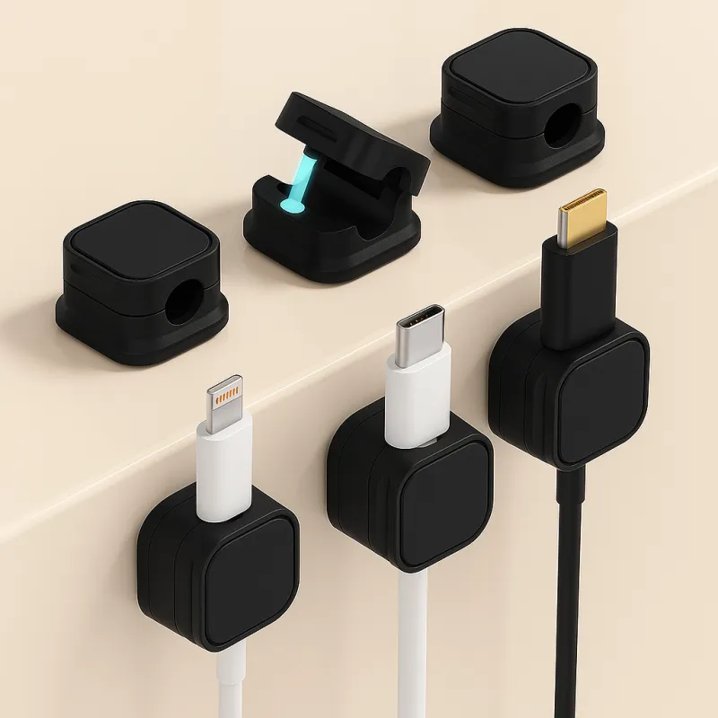 Set od 12 komada magnetskih držača za kabele / Crna mat