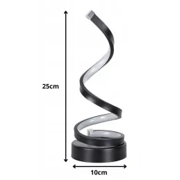 Dekorativna stolna lampa s regulacijom SPIRAL / Crna