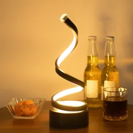 Dekorativna stolna lampa s regulacijom SPIRAL / Crna