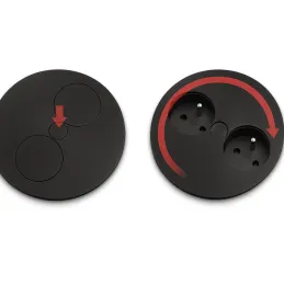 Električna utičnica Twister / Crna