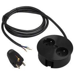 Električna utičnica Twister / Crna